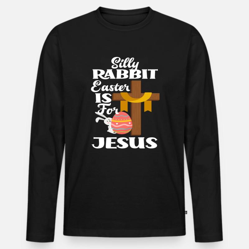 Ostern Jesus - Männer Premium Bio Langarmshirt - Schwarz