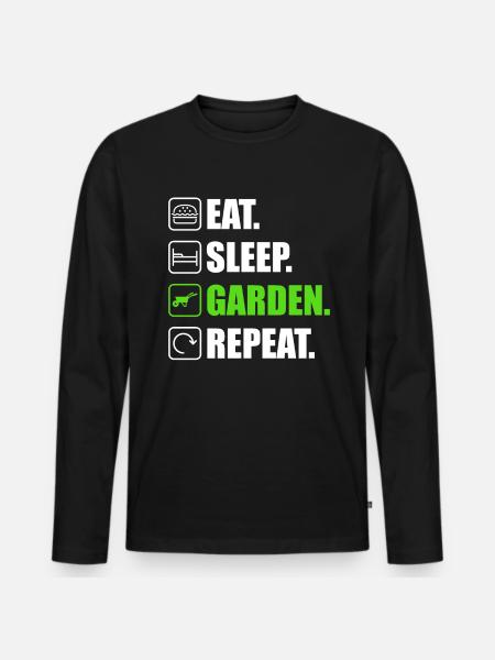 Eat Sleep Garden - Men's Premium Organic Long Sleeve Shirt - black