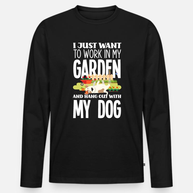 Garten Hunde - Männer Premium Bio Langarmshirt - Schwarz