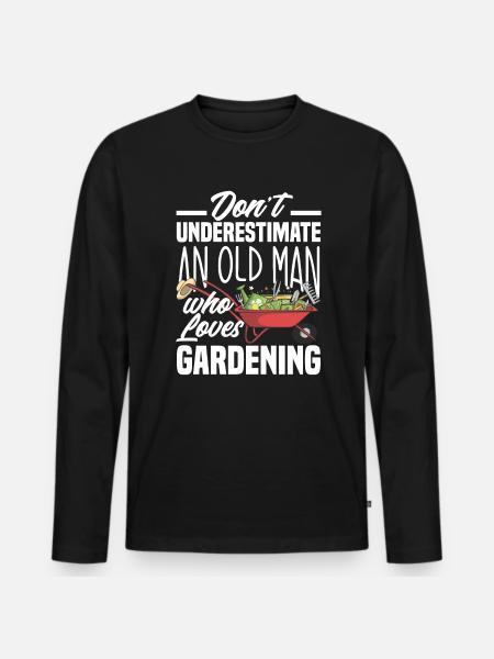 Garden Old Man - Men's Premium Organic Long Sleeve Shirt - black
