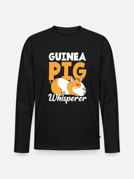 Guinea Pig Whisperer - Men's Premium Organic Long Sleeve Shirt - black