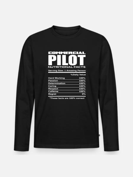 Commercial Pilot Pilot Profession - Men's Premium Organic Long Sleeve Shirt - black