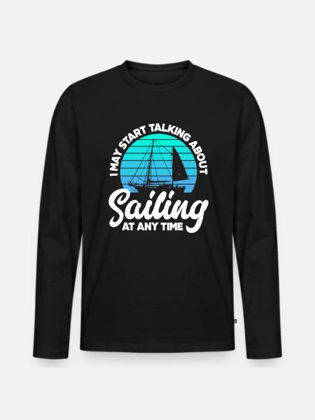 Sømænd, Sejlads, Passion, Hobby, Sportsfolk - Premium økologisk langærmet T-shirt til mænd - sort