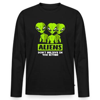 Alien Aliens - Männer Premium Bio Langarmshirt - Schwarz - Vorne - Nico (187cm)
