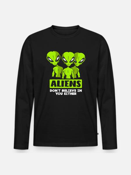 Alien Aliens - Men's Premium Organic Long Sleeve Shirt - black