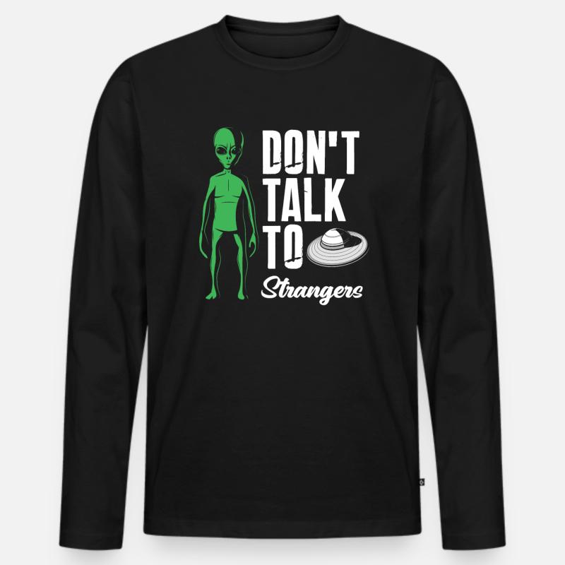 Aliens Aliens Alien - Männer Premium Bio Langarmshirt - Schwarz