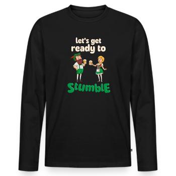 Drôle de Saint-Patrick laisse trébucher - T-shirt manches longues Premium bio Homme - noir - Devant - Nico (187cm)