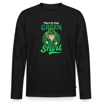 Infirmière de la Saint-Patrick ma seule tenue verte - T-shirt manches longues Premium bio Homme - noir - Devant - Nico (187cm)