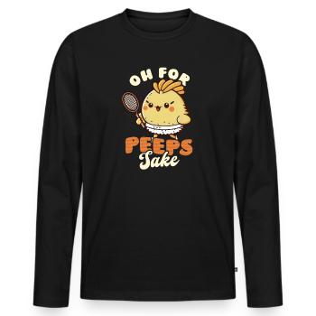 Pâques de tennis pour l’amour de Peeps - T-shirt manches longues Premium bio Homme - noir - Devant - Nico (187cm)