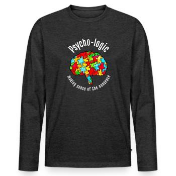 Psychologue Psychologique Donner Un Sens À Des Absurdités - T-shirt manches longues Premium bio Homme - anthracite chiné - Devant - Nico (187cm)