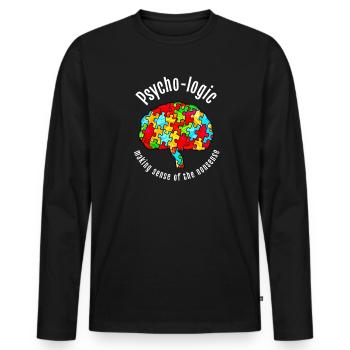 Psychologe Psychologische Vernunft aus Unsinn machen - Männer Premium Bio Langarmshirt - Schwarz - Vorne - Nico (187cm)