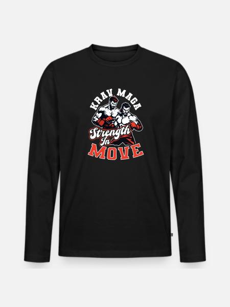 Krav Maga Strength In Move - Men's Premium Organic Long Sleeve Shirt - black
