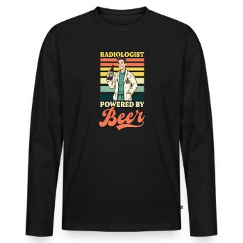 Radiologe Vintage Radiologe Bier - Männer Premium Bio Langarmshirt - Schwarz - Vorne - Nico (187cm)