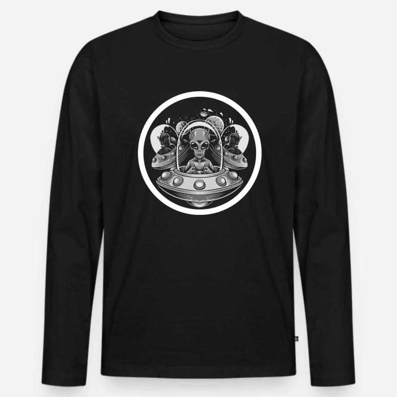 Alien - Männer Premium Bio Langarmshirt - Schwarz