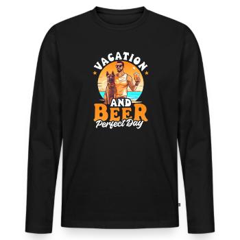 Summer Vacation Vacation And Beer Perfect - Men's Premium Organic Long Sleeve Shirt - black - Front - Nico (187cm)