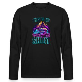 Summer Vacation This Is Vacation Outfit - Men's Premium Organic Long Sleeve Shirt - black - Front - Nico (187cm)