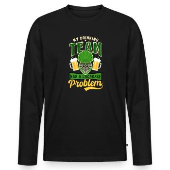 L’équipe de crosse de la Saint-Patrick a un problème de crosse - T-shirt manches longues Premium bio Homme - noir - Devant - Nico (187cm)