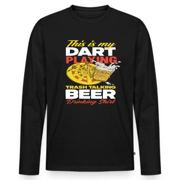 Dart Bier Sport Hobby - Männer Premium Bio Langarmshirt - Schwarz - Vorne - Nico (187cm)