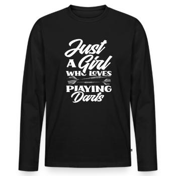 Dart Girl Femme Sportive - T-shirt manches longues Premium bio Homme - noir - Devant - Nico (187cm)
