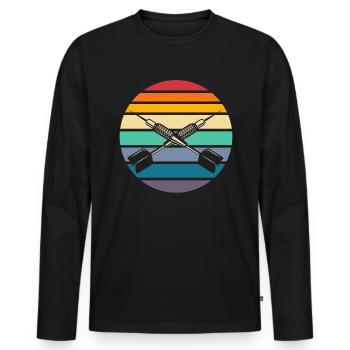 Retro Dart Dartpfeil - Men's Premium Organic Long Sleeve Shirt - black - Front - Nico (187cm)