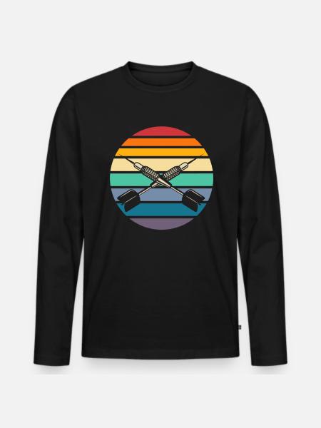 Retro Dart Dartpfeil - Men's Premium Organic Long Sleeve Shirt - black
