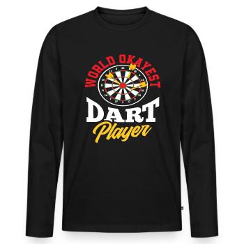 Dart Player Dart - Men's Premium Organic Long Sleeve Shirt - black - Front - Nico (187cm)