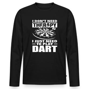 Fléchette thérapeutique - T-shirt manches longues Premium bio Homme - noir - Devant - Nico (187cm)