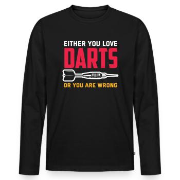 Fléchettes d’athlète Love Sport - T-shirt manches longues Premium bio Homme - noir - Devant - Nico (187cm)