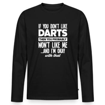 Dart Loisirs Sports Jeu de fléchettes Athlète - T-shirt manches longues Premium bio Homme - noir - Devant - Nico (187cm)
