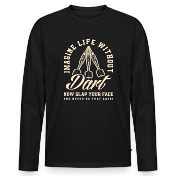 Dart Dartspieler Hobby Sport Geschenk - Männer Premium Bio Langarmshirt - Schwarz - Vorne - Nico (187cm)