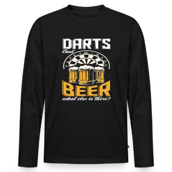 Dart Bier Hobby Geschenk - Männer Premium Bio Langarmshirt - Schwarz - Vorne - Nico (187cm)