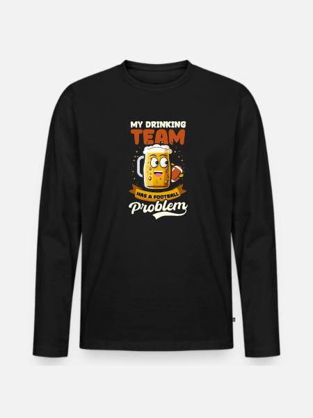 Fußballliebhaber Mein Team Fußballproblem - Männer Premium Bio Langarmshirt - Schwarz