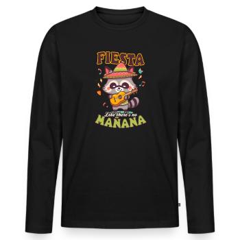 Mexico Lover Fiesta Manana - Männer Premium Bio Langarmshirt - Schwarz - Vorne - Nico (187cm)
