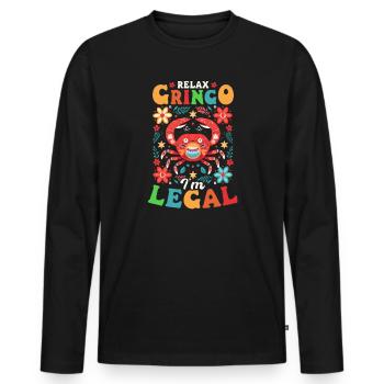 Mexique amant se détendre gringo je suis légal - T-shirt manches longues Premium bio Homme - noir - Devant - Nico (187cm)