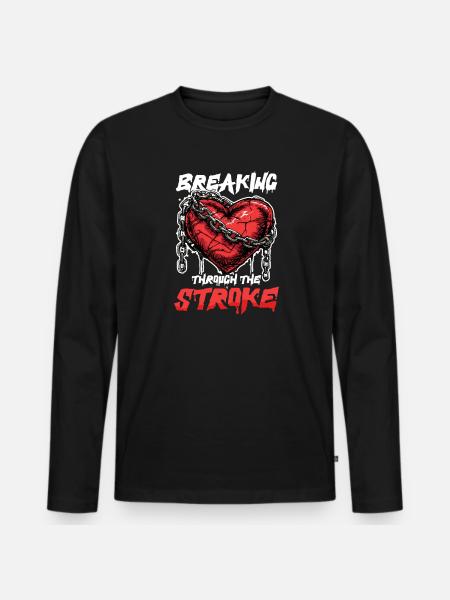 Schlaganfall-Überlebender durchbricht den Schlaganfall - Männer Premium Bio Langarmshirt - Schwarz