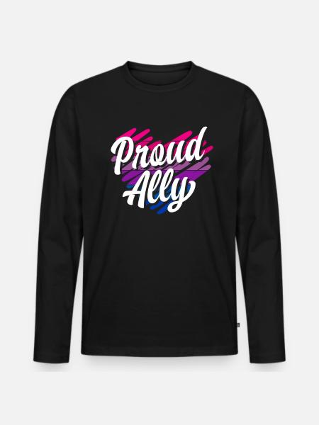 Bisexual Proud Rainbow - Men's Premium Organic Long Sleeve Shirt - black