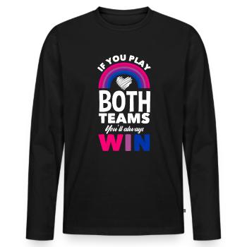 Bisexuell Stolz Regenbogen - Männer Premium Bio Langarmshirt - Schwarz - Vorne - Nico (187cm)