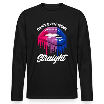 Stolze Bisexuell Lippen Bisexualität - Männer Premium Bio Langarmshirt - Schwarz - Vorne - Nico (187cm)