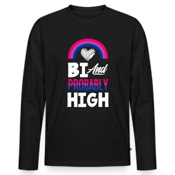 Bisexuell Cannabis - Männer Premium Bio Langarmshirt - Schwarz - Vorne - Nico (187cm)
