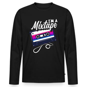 Bisexuell Mixtape - Männer Premium Bio Langarmshirt - Schwarz - Vorne - Nico (187cm)