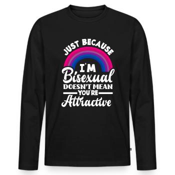 Bisexuell Attraktiv Regenbogen - Männer Premium Bio Langarmshirt - Schwarz - Vorne - Nico (187cm)