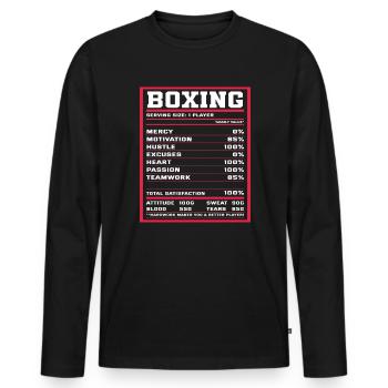 Boxe - T-shirt manches longues Premium bio Homme - noir - Devant - Nico (187cm)