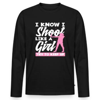 Bogen Bogenschießen Mädchen - Männer Premium Bio Langarmshirt - Schwarz - Vorne - Nico (187cm)