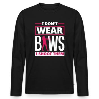 Tir à l’arc Femmes Filles - T-shirt manches longues Premium bio Homme - noir - Devant - Nico (187cm)