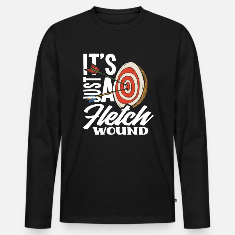 Lustiges Bogenschießen Bogen - Männer Premium Bio Langarmshirt - Schwarz