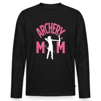 Mama Mutter Bogen Bogenschießen - Männer Premium Bio Langarmshirt - Schwarz - Vorne - Nico (187cm)