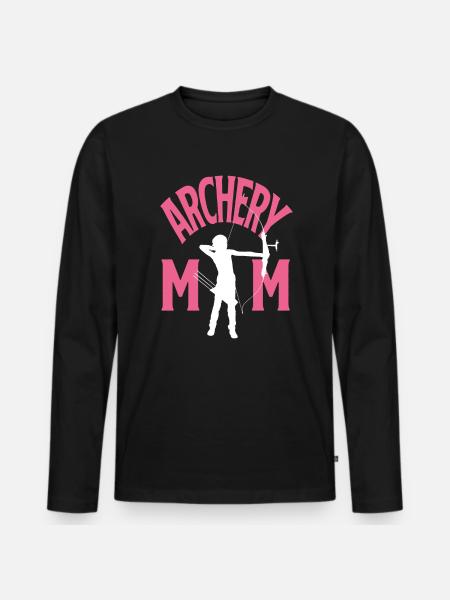Mama Mutter Bogen Bogenschießen - Männer Premium Bio Langarmshirt - Schwarz