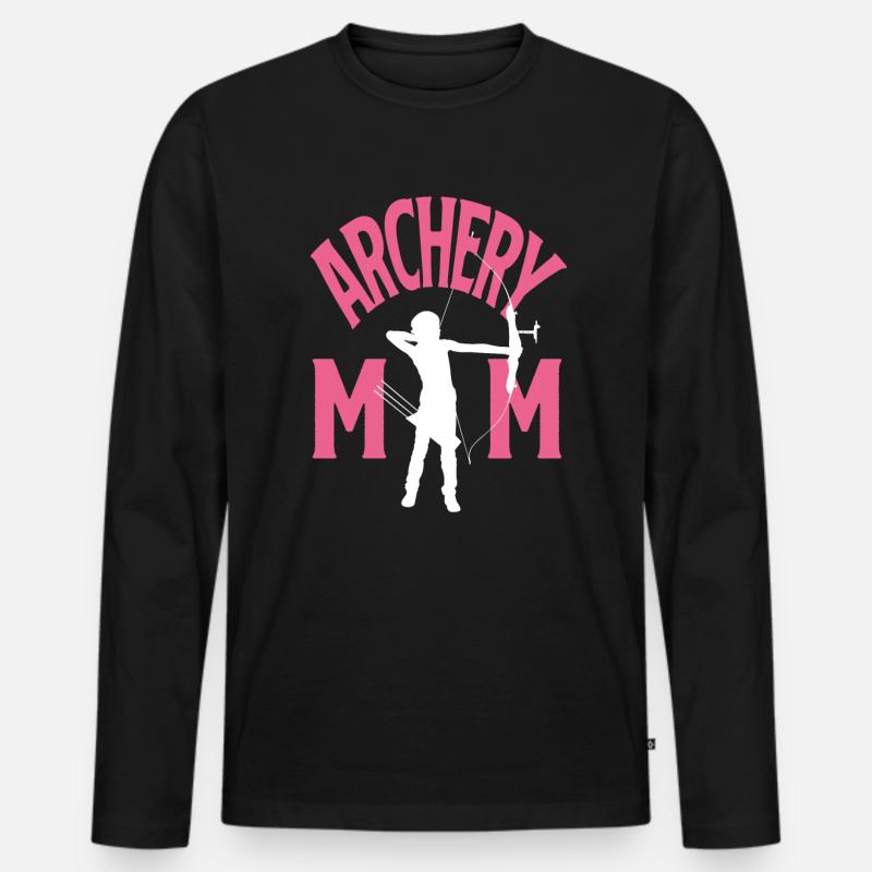 Mama Mutter Bogen Bogenschießen - Männer Premium Bio Langarmshirt - Schwarz