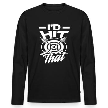 Flèches de tir à l’arc - T-shirt manches longues Premium bio Homme - noir - Devant - Nico (187cm)