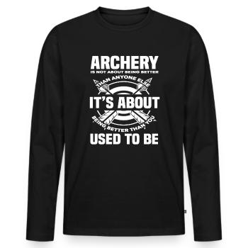 archery - Men's Premium Organic Long Sleeve Shirt - black - Front - Nico (187cm)